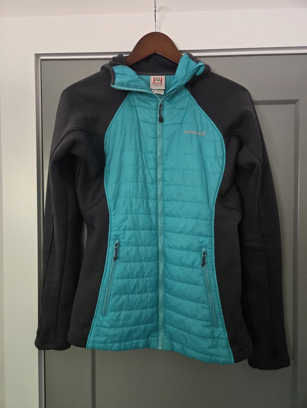 Avalanche Women's Hybrid Hooded Jacket: Teal & Charcoal, Size S 🏔️